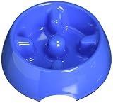 Dogit Go Slow Anti-Gulping Dog Dish, Slow Feeding Dog Bowl Suitable for Wet or Dry Food, Small, Blue