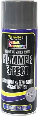 Grey Direct to Metal Hammer Effect Spray Paint 400ml by Paint Factory
