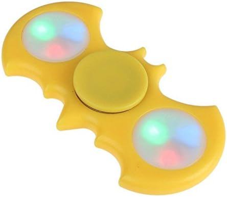 ToysOXO LED Bat Style EDC Hand Spinner Fidget Toy With Switch Button for Anti-Anxiety Stress Reducer-Focus Toy for Adult &amp; Kids (Yellow)