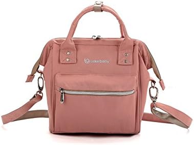 Huluwa Diaper Bag Multi-Function Waterproof Travel Backpack, Mini Portable Nappy Bags for Baby Care, Stylish and Durable, Pink