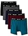 Bolter Men's Cotton Spandex All Day Boxer Briefs 5-Pack (Medium, Maroon/Teal/Navy/Charcoal/Black)