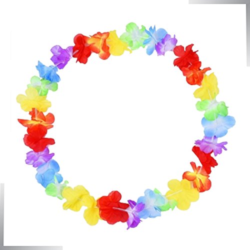 Silk Hawaiian Leis Necklace for Luau Party Favours 12 X Plastic Flower