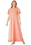 Dreams Women's Plus Size Long Cotton Knit Gown