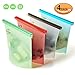 Reusable Silicone Snack Sandwich Food Bags - Ziplock Container - Preservation Storage Container for Kitchen Lunch | Freezer Bag - Microwave Dishwasher Safe Instant Pot Accessories | 4 Pack