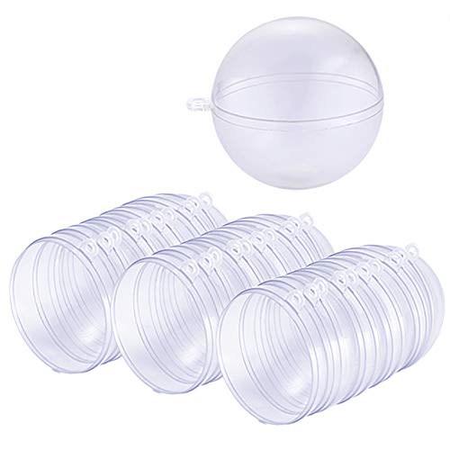 Caydo 15 Set Large Size DIY ABS Plastic Bath Bomb Molds 30 Pieces for Crafting Your Own Fizzles, Clear Plastic Ball Ornaments for Party Decorations
