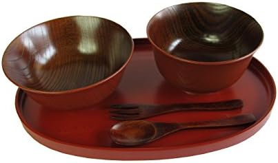 Nakatani brother Shokai Yamanaka lacquerware 8.0 oval tray with children bowl aligned girl W128-13