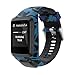 PATROHOO Bands for Tomtom Runner 2/3 Strap,Compatible with Spark 3/Golfer2/Adventurer,Rubber Replacement Band for Screen Protector-GPS Smart Watch Accessories.(Blue Camouflage)