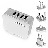 ORIA 4 USB Plug Charger, 22W Wall Charger, 4.4A Travel Charger Adapter with UK/AU/EU Plugs,for iPhone ,8 Plus, Smartphones, Mini 4, Samsung Galaxy S8, Tablet and more