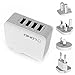 ORIA 4 USB Wall Charger, 22W Universal Wall Charger, 4.4A Travel Charger Adapter with UK,AU,EU Plugs for iPhone, 8 Plus, Smartphones, Mini 4, Samsung Galaxy S8, Tablet