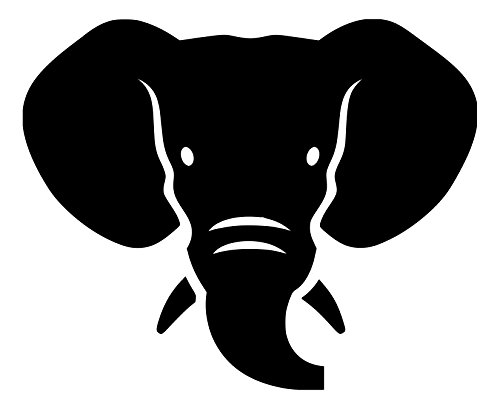 ELEPHANT HEAD 5" x 4" Vinyl Decal Sticker - Trunk Tusks Ears - - IVORY