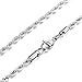 MOWOM Silver 4.0mm Wide Stainless Steel Necklace Rope Twist Chain Link 20 Inch