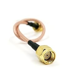 Pack de 2 RG316 RP-SMA macho a RP-SMA hembra RF Nut Bulkhead Crimp Antena Cable coaxial de baja pérdida