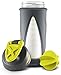 ZULU Turbo Glass Shaker Bottle with Silicone Sleeve, 20 oz, Grey/Green