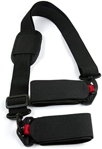 Rainier Home Ski Carrier Strap Adjustable Shoulder Sling Cushioned for Superior Comfort Cushioned Loops to Prevent Damage Complete with Storage Bag and Comes with Ski Boot Carrying Strap Black