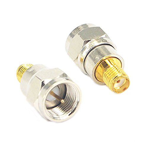 RF Coaxial Coax Adapter SMA Female to F Male Connector Pack of 2