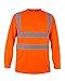 Kolossus 100% Polyester ANSI Class 2 Compliant High Visibility Long Sleeve Safety Shirt (Orange, Large)