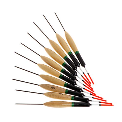 GUO 10 Stück/Set Angelposen Angeln Gesetzt Helles Holz Boje Vertikales Zubehör – Bild 6