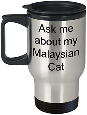 Malaysian Cat Travel Mug - White 11oz 15oz Ceramic Tea Coffee Cup - Perfect For Travel And Gifts