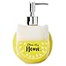 Tri-Coastal Design Decorative 2-in-1 Ceramic Lemon Shaped Kitchen Bathroom Sink Countertop Space-Saver Refillable Soap Pump Dispenser and Sponge Caddy Holder