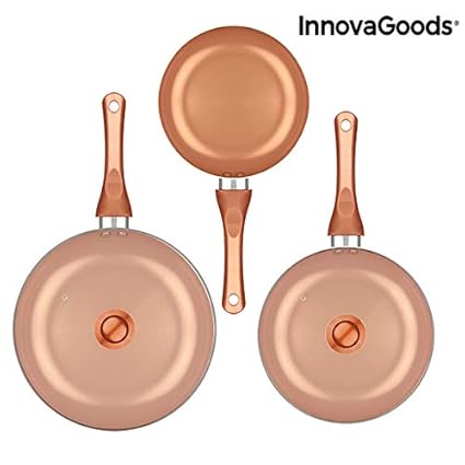 Innovagoods IG813048 Juego De Sartenes Copper-Effect, Cobre: Amazon.es: Hogar