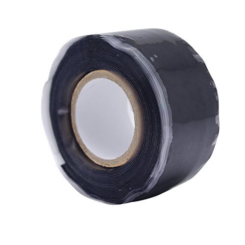 Homgaty 1 Rolls Black Repair Sealing Insulation Tape,Silicone Waterproof Self Fusing Tape,25mmx3m