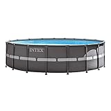 Intex 18ft X 52in Ultra Frame Pool Set with Filter Pump & Saltwater System, Ladder, Ground Cloth, Pool Cover, Deluxe Maintenance Kit & Volleyball Set