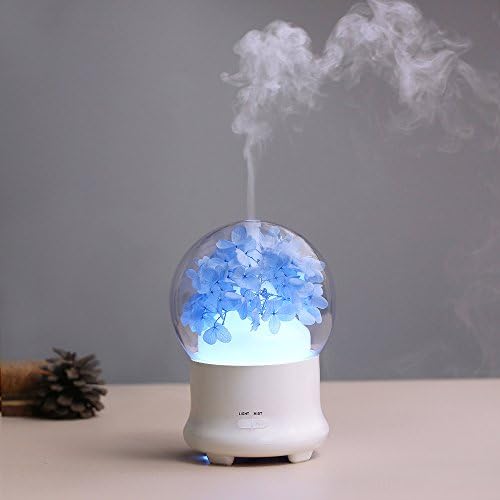 od19 Eternal Flower Aromatherapy Humidifier Mini Cool Mist Humidifier USB Desktop Air Humidifier Mini with Night lamp For Home, Office, Bedroom, Baby Room and Cars (Blue)