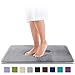 Genteele Memory Foam Bath Mat Non Slip Absorbent Super Cozy Velvet Bathroom Rug Carpet (22 inches X 36 inches, Grey)