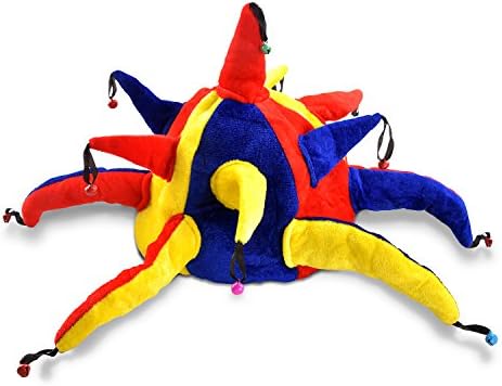 Pinkablu Funny Clown Costume Hat - Court Jester Halloween and Fancy Dress Party Hat