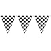 Checkered Flags Black and White 100’ FT Pennant Racing Banner | NASCAR Theme Party Decoration Plastic Flag | Race Car Parties Décor | Decorative Birthday BBQ Bar Hanging Accessories | 2-Pcs Banner Set
