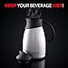 Thermal Insulated Coffee Carafe Pitcher 51 Oz - Vacuum Double Walled Stainless Steel Thermos Butler – Hot Chocolate Coffee Water Tea Beverage Server With Brush by Coffmax