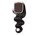 Klaiyi Hair Brazilian Body Wave Lace Closure Free Part 4X4 100% Unprocessed Human Hair Extensions Natural Color 14 inch