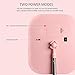 Kiya Makeup Mirror with Lights - 26 LED Vanity Mirror with Detachable 10X Magnification - 360° Rotation-Touch Screen Dimming - Retractable Bracket - USB Charging -Pink