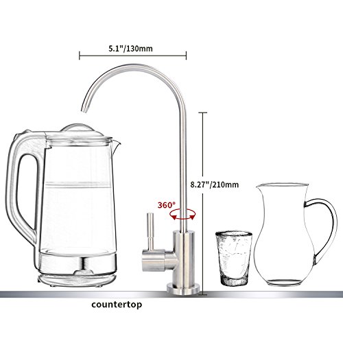 FS-TFC Reverse Osmosis Faucet For Drinking Water System,Brushed 304 Stainless Steel Finish (NOT CHROME),No Air Gap Lead-Free,Fit 1/4-inch Tube - Thumbnail 2