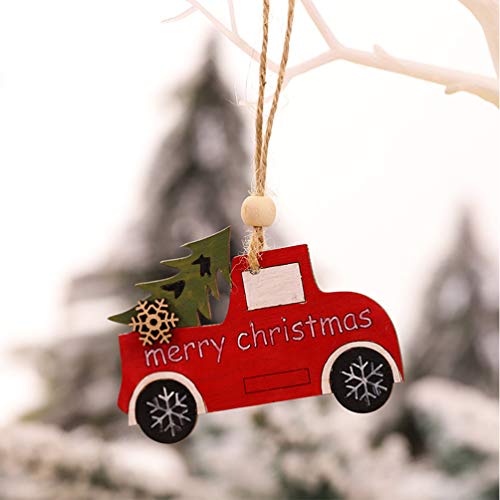 image for LIOOBO 4pcs Christmas Tree Hanging Pendant Creative Wooden Car Tree Sh