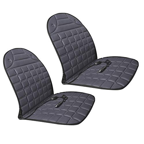 Car Heated Seat Cushion Pad, Elevin(TM) 2PCS Black Car Heated Seat Cushion Cover Auto 12V Heating Heater Warmer Pad Winter (Grey)