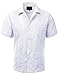Zennyo Label Guayabera Men's Haband Cuban Wedding Short Sleeve Button-up Shirt-White-XL