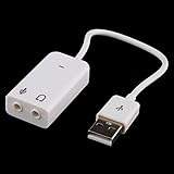 USB 2.0 Virtual 7.1 Channel Audio 3D Sound Card Adapter With Cable line for Notebook