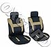 OxGord Car Seat Cover Flat Cloth Bucket Set for Car, Truck, Van, SUV - Black, Tan