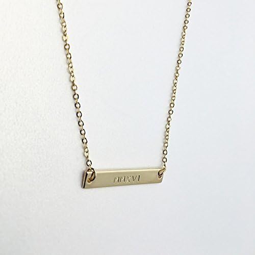 Ship same day til 2p.m,Mother's Day,Gift for her,Engraved Special Date Bar Necklace #3 - Custom Necklace,Personalized Jewelry,Roman Numerals, Wedding/Bridesmaid gift