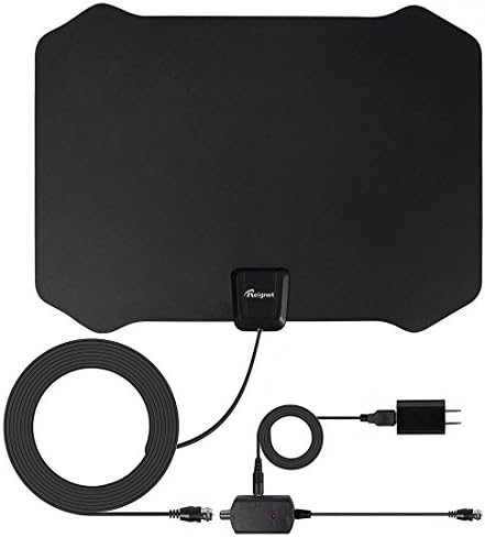 TV Antenna, 50 to 70 Mile Range Amplified Indoor HDTV Antenna with Detachable Amplifier Signal Booster and 16.5FT High Performance Coax Cable for Better Reception and Performance