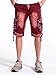 OCHENTA Men's Cotton Casual Multi Pockets Camo Cargo Shorts #3230 Wine red camo 40