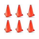 Champion Sports 9 Inch Colored Cones All Orange - Set of 6