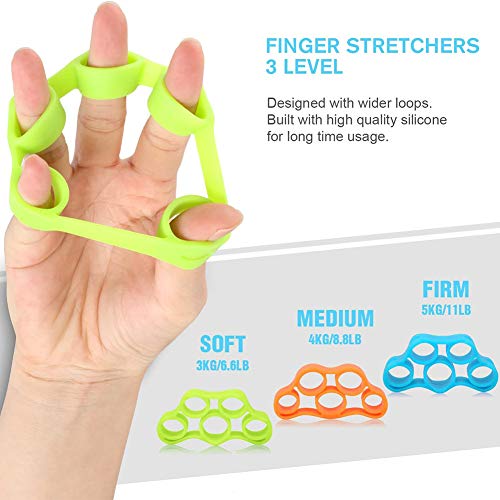 Newlemo-Antistressbaelle-handtrainer-3-Anti-Stress-baelle-und-3-fingertrainer-fuer-Erwachsene-und-Kinder-Stressabbau-Kraft-steigern-Geschicklichkeit-verbessern