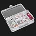 MUXSAM Double Sided Storage Organizer Container with Dividers, 1-Pack Jewelry Box Case 5.6x3.3in for Craft Beads Makeup Rings Earrings Necklace Fishing Tackles Screws (Plastic Front 4 + Back 6 Grids)