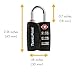 1 Pack Open Alert Indicator TSA Approved 3 Digit Luggage Lock for Travel Suitcase & Baggage (Black)