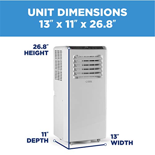 Commercial Cool 10,000 BTU Portable Air Conditioner - Multifunction 3 in 1 Air Conditioner - 24 Hour Timer Remote Control Air Conditioner - Modern Portable Air Conditioner, CCPACA10W6C