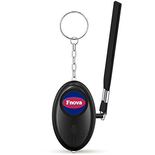 Personal Alarm，Alarm Keychain Fnova 120DB Super Volume with LED Mini Flashlight Safety Alarm for Women, Kids, Elderly, Students, etc(Black) (1 pack) …