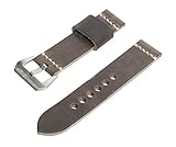 SWISS REIMAGINED Full Grain Italian Leather Watch Band with Satin Finished Stainless Steel Buckle