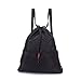 Yinjue Foldable Basic Drawstring Tote Cinch Sack Promotional Backpack for Women Men And Kids Shopping Gym Sports Black